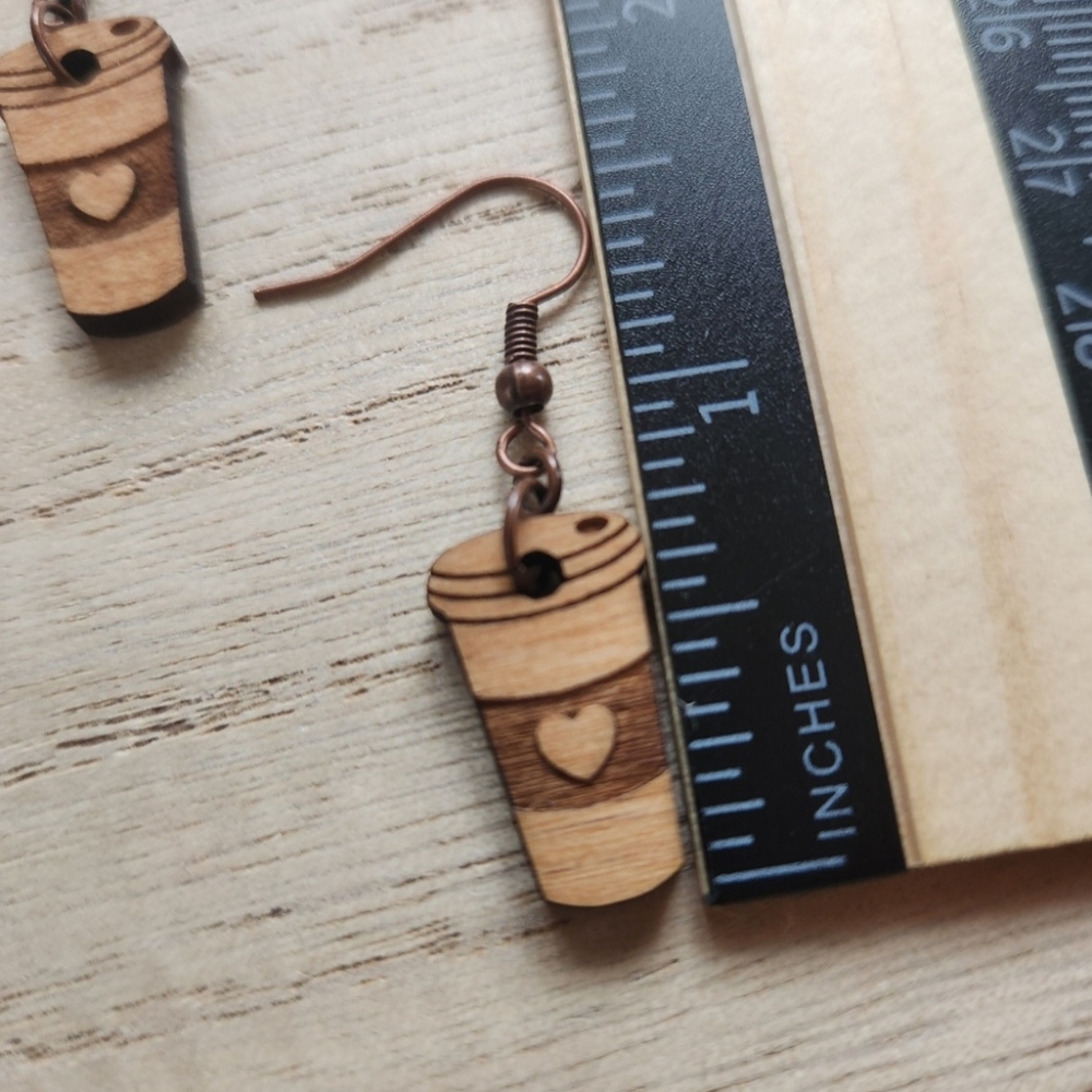 Handmade Coffee Earrings - Picture 6 of 7